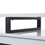 Meuble TV extensible blanc avec tiroirs et armoire pour téléviseurs jusqu'à 100 pouces