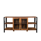 Walnut 70.87 Farmhouse TV Stand with Open Storage for 70 TVs