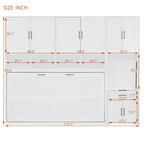 Twin Size Murphy Bed Wall Bed with Closet , Drawers & Desk