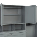 Lit escamotable mural simple avec placard, tiroirs et bureau