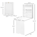 Bureau mural pliable moderne avec étagères réglables et grand espace de rangement pour petits espaces et bureaux à domicile