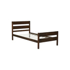 Twin Bed with Headboard & Footboard, Espresso, Space-Saving Design with Storage