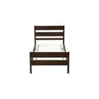 Twin Bed with Headboard & Footboard, Espresso, Space-Saving Design with Storage