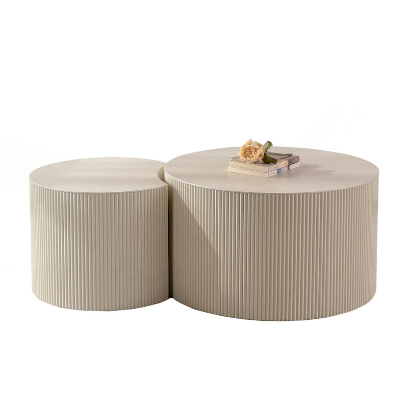 Table basse ronde en bois exquise pour petits espaces de vie