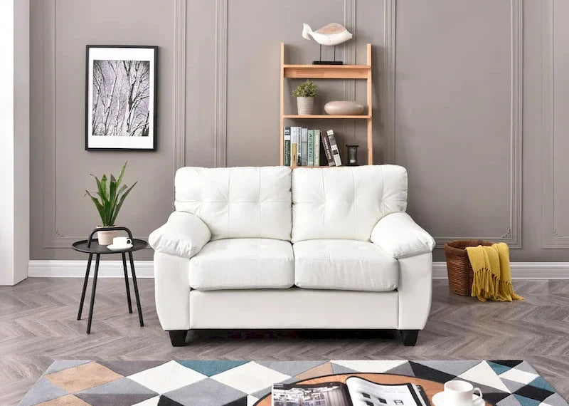 Contemporary White Loveseat With Comfort