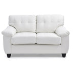 Contemporary White Loveseat With Comfort