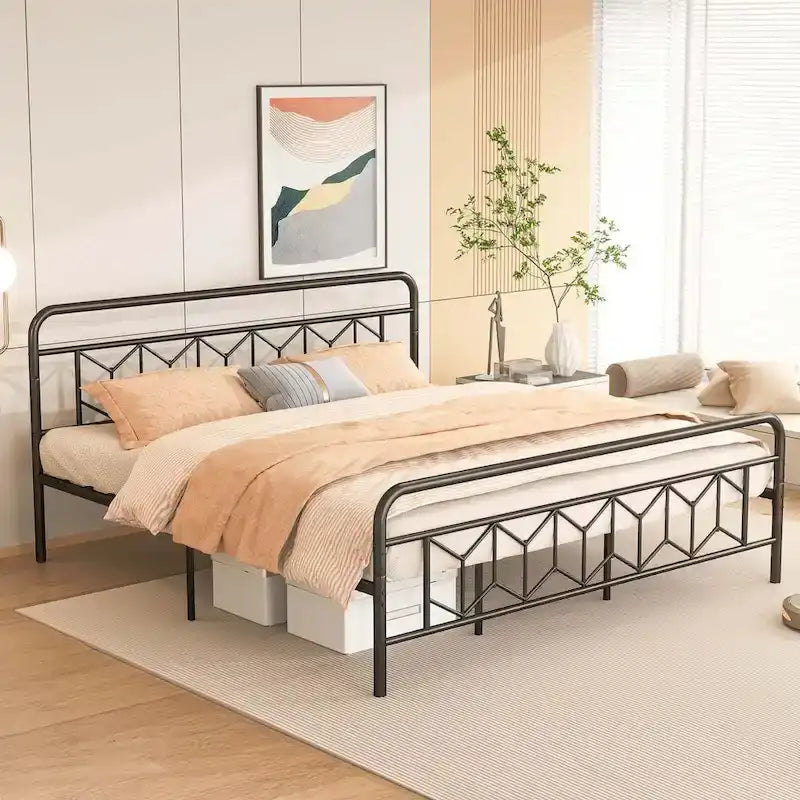 Twin/Full/Queen/King Size Bed Frame Mattress Foundation with