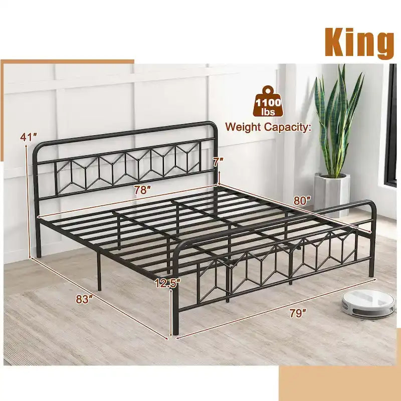 Twin/Full/Queen/King Size Bed Frame Mattress Foundation with