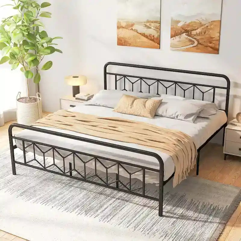 Twin/Full/Queen/King Size Bed Frame Mattress Foundation with
