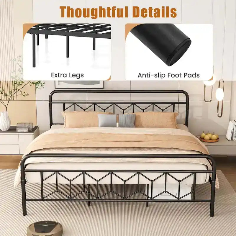 Twin/Full/Queen/King Size Bed Frame Mattress Foundation with