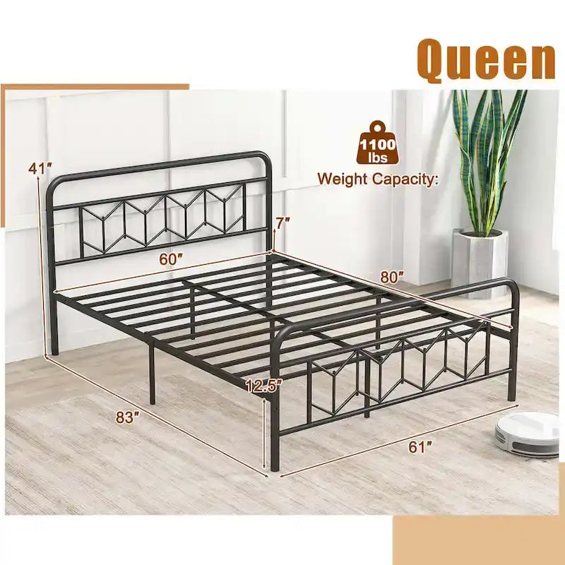 Twin/Full/Queen/King Size Bed Frame Mattress Foundation with