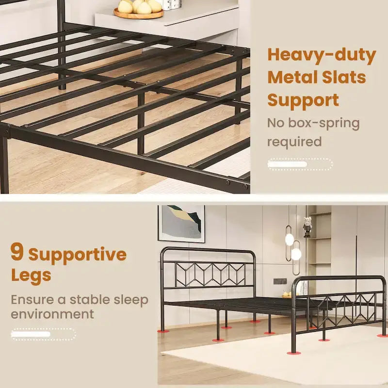 Twin/Full/Queen/King Size Bed Frame Mattress Foundation with