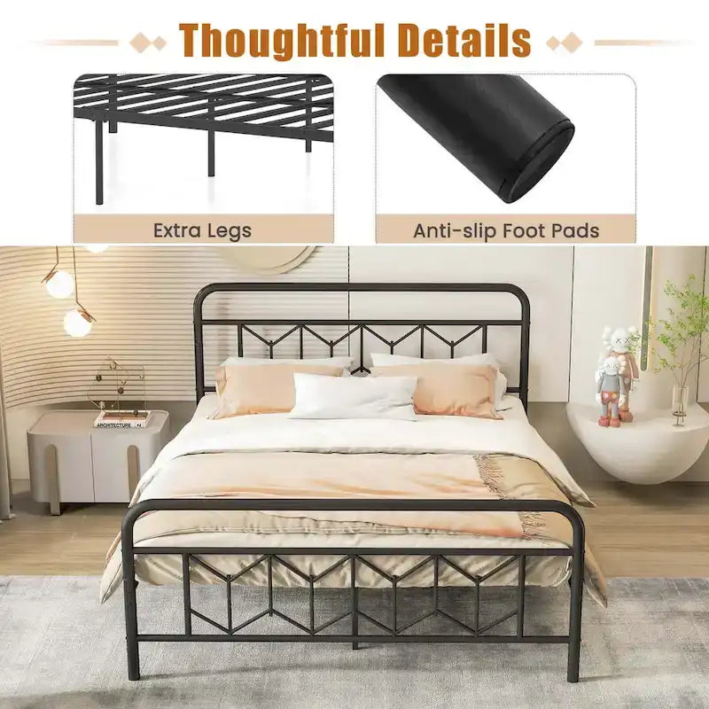 Twin/Full/Queen/King Size Bed Frame Mattress Foundation with