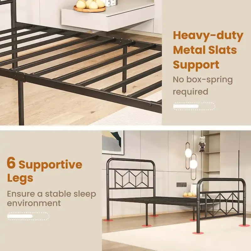 Twin/Full/Queen/King Size Bed Frame Mattress Foundation with