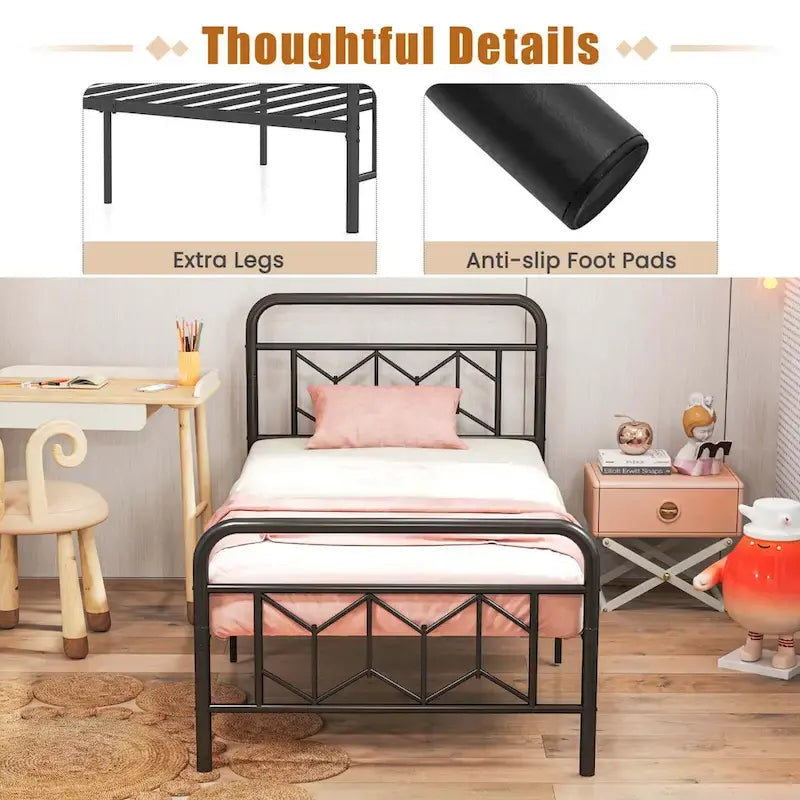 Twin/Full/Queen/King Size Bed Frame Mattress Foundation with