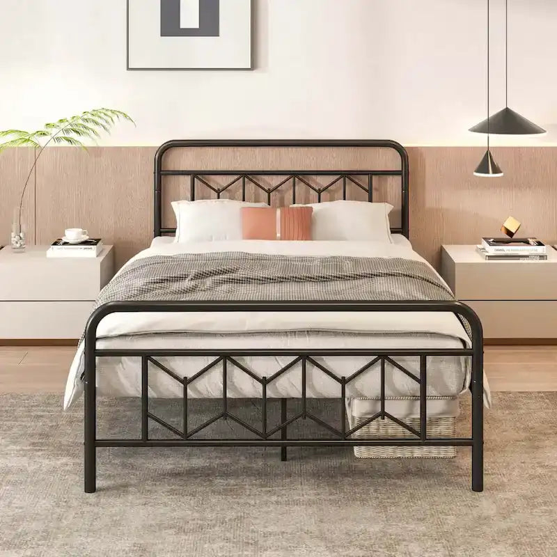 Twin/Full/Queen/King Size Bed Frame Mattress Foundation with