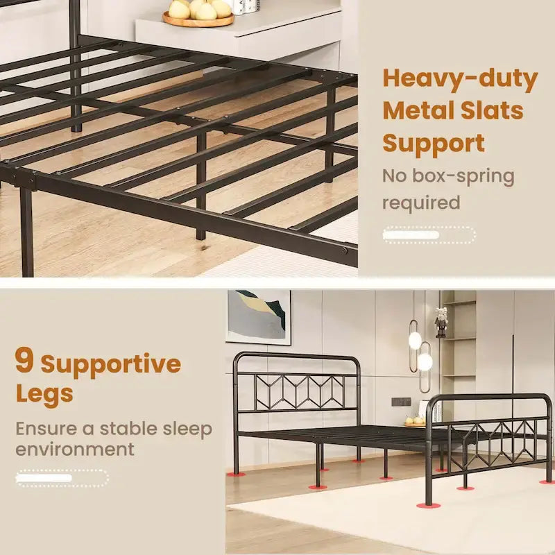 Twin/Full/Queen/King Size Bed Frame Mattress Foundation with