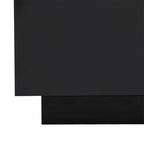 Table basse carrée laquée avec bandeau LED 16 couleurs, table de salon moderne avec plateau en verre trempé dépoli de 5 mm