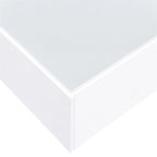 Table basse carrée laquée avec bandeau LED 16 couleurs, table de salon moderne avec plateau en verre trempé dépoli de 5 mm