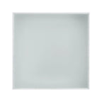 Table basse carrée laquée avec bandeau LED 16 couleurs, table de salon moderne avec plateau en verre trempé dépoli de 5 mm
