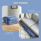 Blue Folding Lazy Sofa Floor Chair Sofa Lounger Bed with