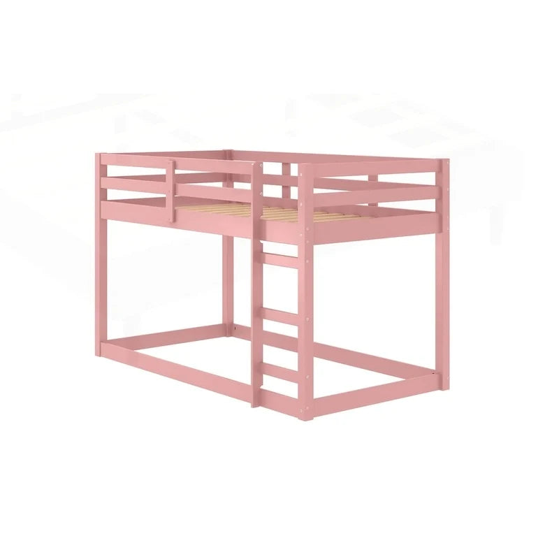 Versatile Wooden Twin Loft Bed with Integrated Slats and Guard-Rail