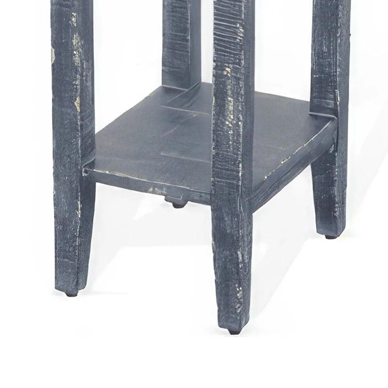 Table d'appoint Rena avec tiroir et étagère, bois d'acajou bleu 14 pouces