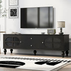 Modern Minimalist TV Stand with 2 Storage Cabinets, 2 Drawer and Cable Management for Living Room Bedroom