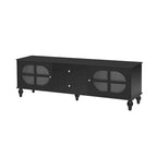Modern Minimalist TV Stand with 2 Storage Cabinets, 2 Drawer and Cable Management for Living Room Bedroom