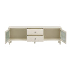 Modern Minimalist TV Stand with 2 Storage Cabinets, 2 Drawer and Cable Management for Living Room Bedroom