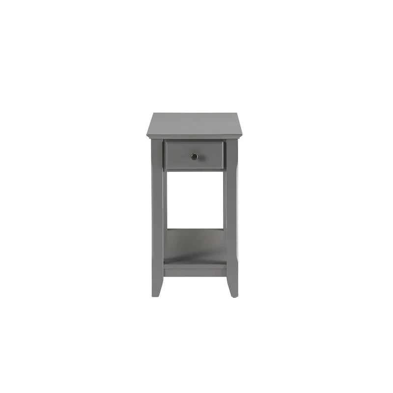 Space Saving Rectangular 23 Wooden Side End Table with Two Storage Shelve and One Drawer for Living Room - 13L X 22W x 23H