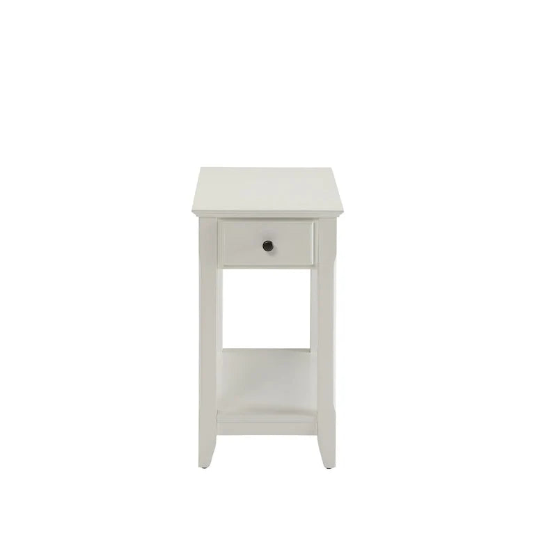 Table d'appoint rectangulaire peu encombrante en bois de 23 po avec deux étagères de rangement et un tiroir pour le salon - 13L x 22W x 23H