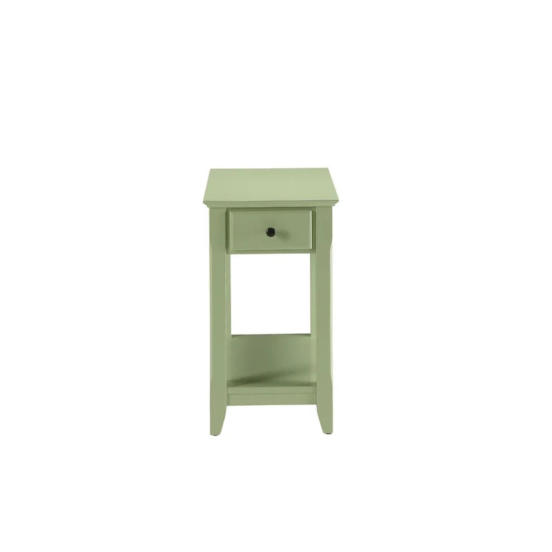 Table d'appoint rectangulaire peu encombrante en bois de 23 po avec deux étagères de rangement et un tiroir pour le salon - 13L x 22W x 23H