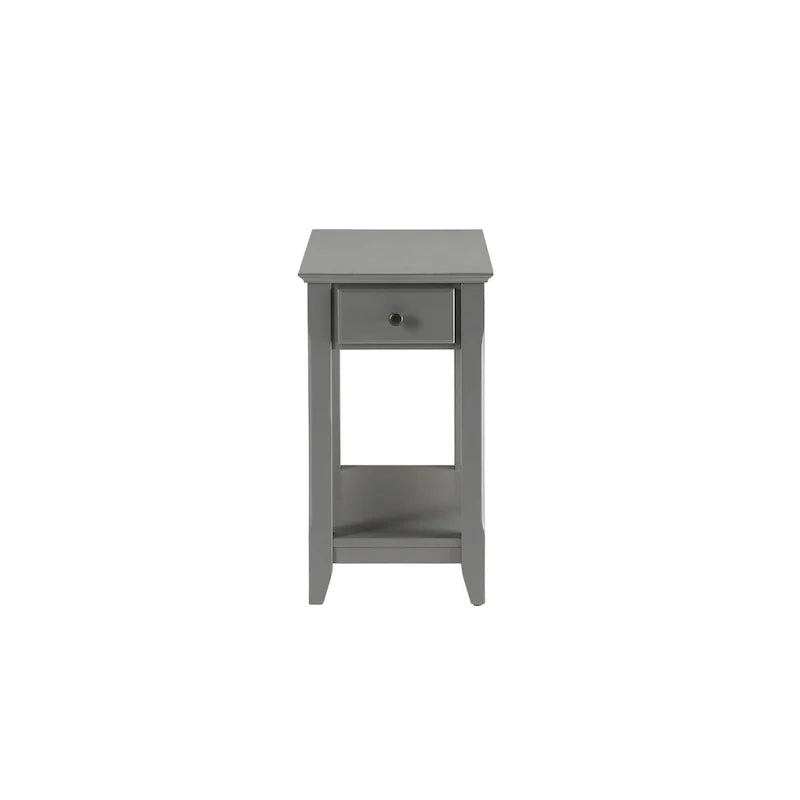 Space Saving Rectangular 23 Wooden Side End Table with Two Storage Shelve and One Drawer for Living Room - 13L X 22W x 23H