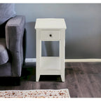 Space Saving Rectangular 23 Wooden Side End Table with Two Storage Shelve and One Drawer for Living Room - 13L X 22W x 23H
