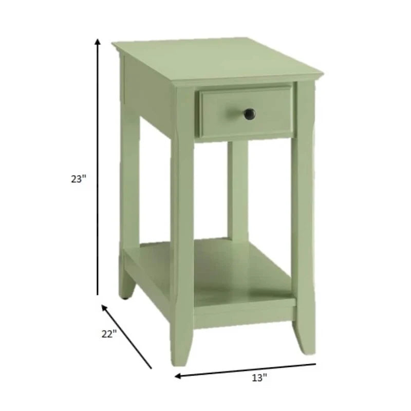 Space Saving Rectangular 23 Wooden Side End Table with Two Storage Shelve and One Drawer for Living Room - 13L X 22W x 23H