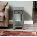Space Saving Rectangular 23 Wooden Side End Table with Two Storage Shelve and One Drawer for Living Room - 13L X 22W x 23H