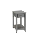 Space Saving Rectangular 23 Wooden Side End Table with Two Storage Shelve and One Drawer for Living Room - 13L X 22W x 23H