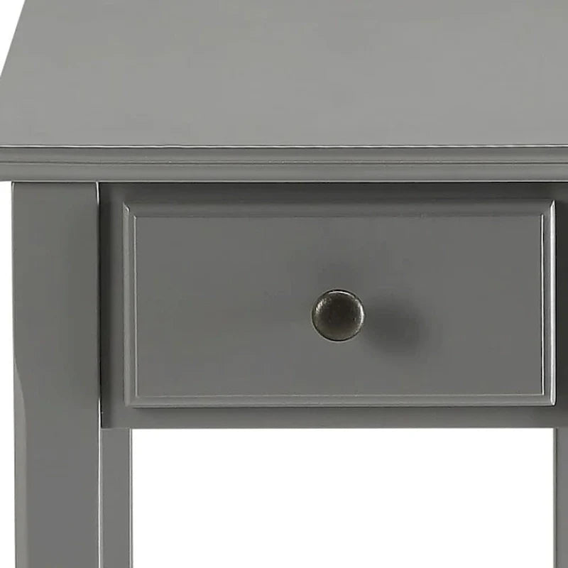Space Saving Rectangular 23 Wooden Side End Table with Two Storage Shelve and One Drawer for Living Room - 13L X 22W x 23H