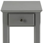 Space Saving Rectangular 23 Wooden Side End Table with Two Storage Shelve and One Drawer for Living Room - 13L X 22W x 23H