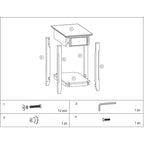 Space Saving Rectangular 23 Wooden Side End Table with Two Storage Shelve and One Drawer for Living Room - 13L X 22W x 23H