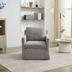Fauteuil pivotant d'appoint en chenille avec jupe et base en métal