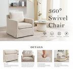Fauteuil pivotant d'appoint en chenille avec jupe et base en métal