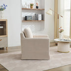 Fauteuil pivotant d'appoint en chenille avec jupe et base en métal