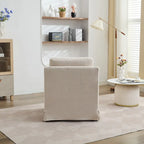 Fauteuil pivotant d'appoint en chenille avec jupe et base en métal