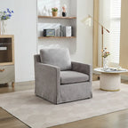 Fauteuil pivotant d'appoint en chenille avec jupe et base en métal