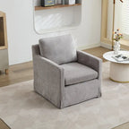 Fauteuil pivotant d'appoint en chenille avec jupe et base en métal