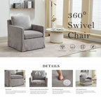 Fauteuil pivotant d'appoint en chenille avec jupe et base en métal