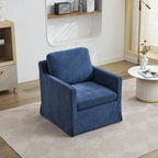 Fauteuil pivotant d'appoint en chenille avec jupe et base en métal