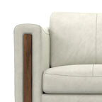 Causeuse en cuir véritable de 62 po avec coussins amovibles